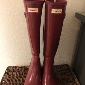 Crimson Red Tall Hunter Boots